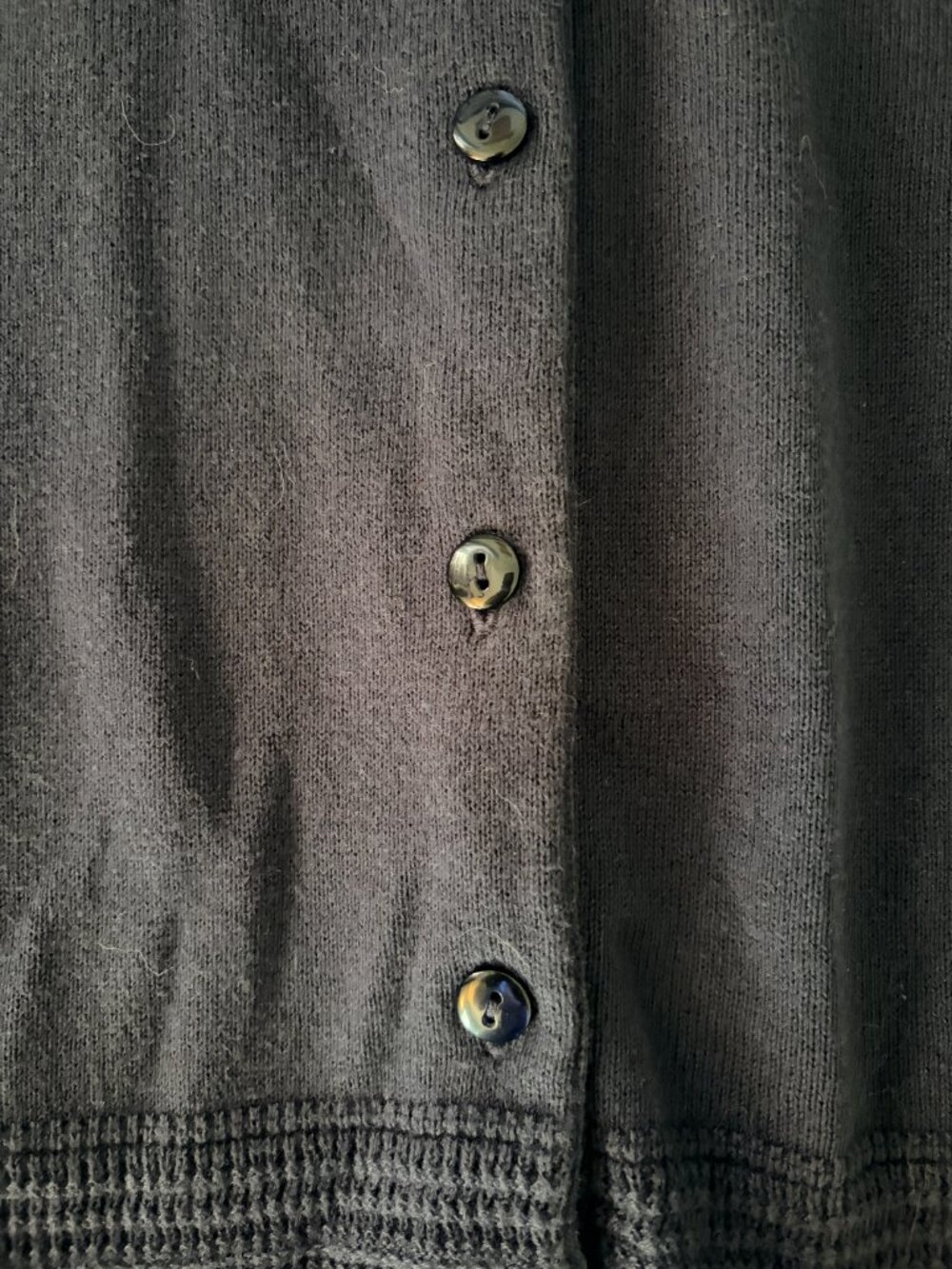Navy Cotton Button Front Cardigan Sweater 3/4 Sleeve Coastal Grandma Size Small - Picture 4 of 10